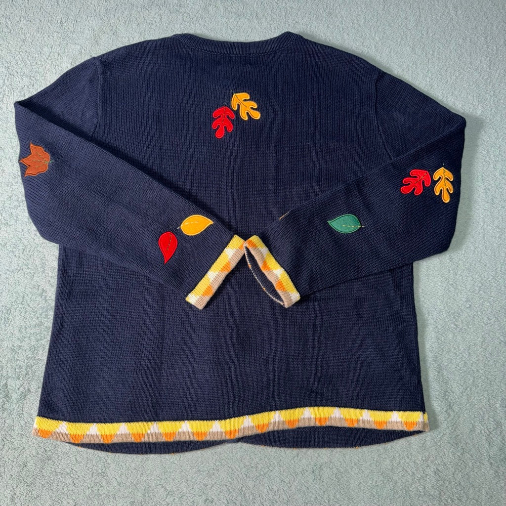 The Quacker Factory Womens Embroidered Multi Color Buttoned down Cardigan Large - Picture 2 of 14